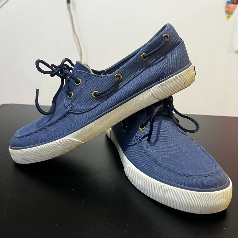 Polo by Ralph Lauren Men's Blue Boat Shoes Twill Denim 10D